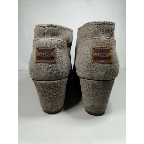 TOMS Kala Women's 3" Wedge Heel Lace Up Bootie Size 10 Taupe Desert - Picture 4 of 9